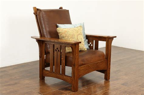 67815914 - Arts & Crafts/Mission Leather Chairs for sale .